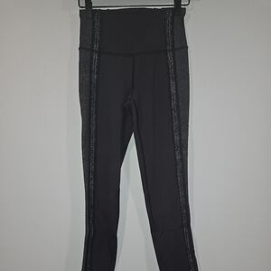 Lululemon Limited Edition Power Lines Pant Women's Size 4 Black Ice Grey L3 EUC